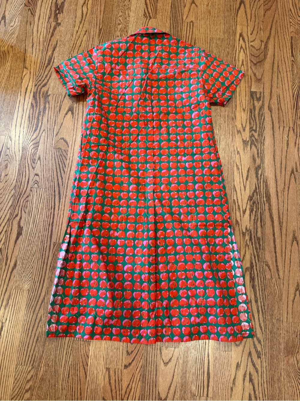 LA DoubleJ Red and Green Maxi Shirt Dress - Picture 5 of 5